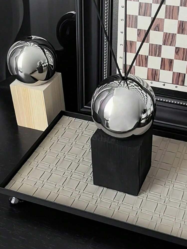 1 set Diffusore sferico elegante in acciaio inossidabile - senza luce, senza profumo, perfetto per la decorazione di casa e hotel, interno, centrotavola estetico | Design minimalista | Superficie riflettente - Multicolore - Visualizzare 5