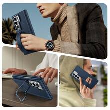 VIETAO Fashionable Camera Grip Phone Case, Compatible With Samsung Galaxy Z Fold 4/5/6/7, Portable Wrist Strap Phone Cover, Waterproof Shockproof Anti-Fall Anti-Scratch - Navy Blue - View 5