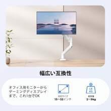 Nearhub Nearhub Einzelner weißer Computermonitor-Arm-Ständer - Schwerer Grauer Halterungsarm mit flexibler Höhenverstellung, 180° Schwenkbarkeit, 360° Drehung, Neigung +90° bis -45°, ergonomisch VESA-kompatibel 75x75/100x100, Kabelmanagement, platzsparender Tischklemme für LCD-LED-Bildschirme