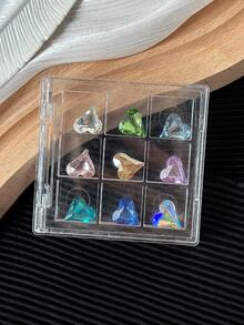 Nail Art Rhinestone Storage Box Acrylic Display Box Nail Accessories Flip Lid Storage Organizer Empty Box Without Rhinestones - Clear - View 4