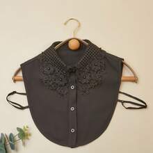 1 件女士黑白手工珍珠经典可拆卸领子