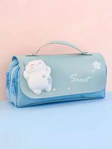 3D Kawaii Pencil Case Girls Decompression Pen Pouch Cute Waterproof School Supplies Aesthetic Organizer Box Students Stationery , Back To School Gifts - Multicolor - View 13