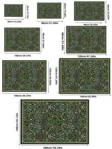 1件波西米亚现代巴黎花园花卉地毯，适用于客厅；防滑锈红色印花复古农舍地毯，适用于卧室、餐厅、宿舍、办公室、家居装饰