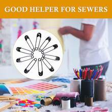 100PCS Safety Pins, Small Safety Pins, 0.8 X 0.2 Inch Safety Pins Bulk, Black Safety Pin Pins, Rust Resistant Safety Pins For Clothes, Sewing, Crafts, Paper - 黑色 - 查看 7