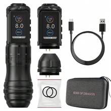 1 Stück Kiss Of Dragon Traveler-T1 kabelloser Tattoo-Stift mit 41mm Griff, bürstenlosem Motor, Extraakku 2000mAh, professionell