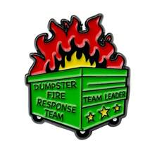 1pc Garbage Bin Fire Response Team Enamel Brooch Saves Hot Garbage Fun Brooch, Gift Brooch, Used For Backpacks, Fashion Accessories, Clothing Decoration, Holiday Gifts, Suitable For Men And Women School