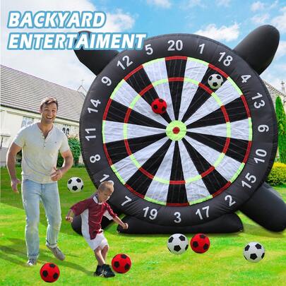 10Ft (H) Large Inflatable Football Dart Target, Outdoor Sport Toys For Kids &  Adults, Inflatable Soccer Dart Board, (8 Football Balls), Backyard Outdoor Activities, Summer Fun, The Best Gift For Boys, 10 X 10 X 4.5 Ft