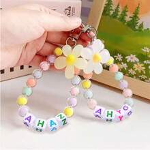 1pc Macaron Color Mixed Pearl/Flower Beads/Letter Bead Bag/Phone Charm Backpack Decor Keychain For Bag - Multicolor - View 5