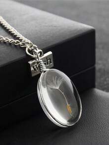 1 件许愿心蒲公英真干花吊坠项链，送给朋友、女朋友、妻子、爱人的理想礼物 - 銀色 - 查看 16