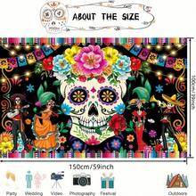 Fondo de pared de vacaciones mexicanas, decoración para cabina fotográfica, suministros multifuncionales para fiestas en el hogar y en la puerta trasera, decoración de pared y puerta para vacaciones de los no muertos