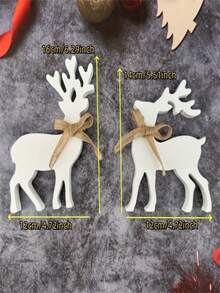 2 件装饰性驯鹿雕像 - 手工制作的木制动物主题桌面装饰，适用于节日架子、橱柜、家居展示 - 质朴的圣诞装饰，多功能，无文字标志，适用于节日、圣诞派对、万圣节装饰、节日装饰、节日装饰、派对礼物、家居装饰、有趣的圣诞派对装饰品、圣诞快乐、新年快乐、圣诞礼物、圣诞装饰 - 彩色 - 查看 7