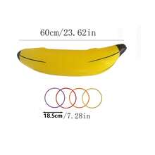 5 件套充气香蕉套圈游戏，适用于单身派对、新娘送礼会装饰、订婚派对、内衣派对（1 个 66 厘米香蕉和 4 个套圈）、圣诞节 - 彩色 - 查看 6