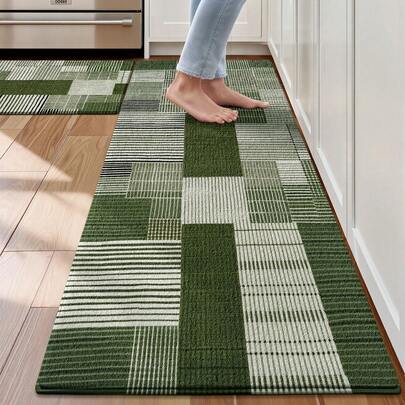 DAJIANG 1件加厚天鹅绒防滑门垫，舒适地垫，走廊地毯，厨房垫，可机洗，易于清洁，家居装饰，玄关，浴室，厨房地毯