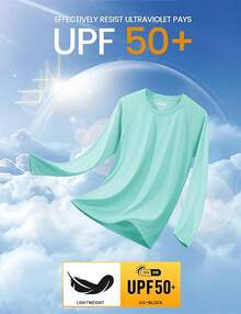 Men's Long Sleeve Shirts UPF 50+ UV Sun Protection Athletic Shirts For Hiking Running Workout Rash Guard-2025 - Lago Azul - Ver 4