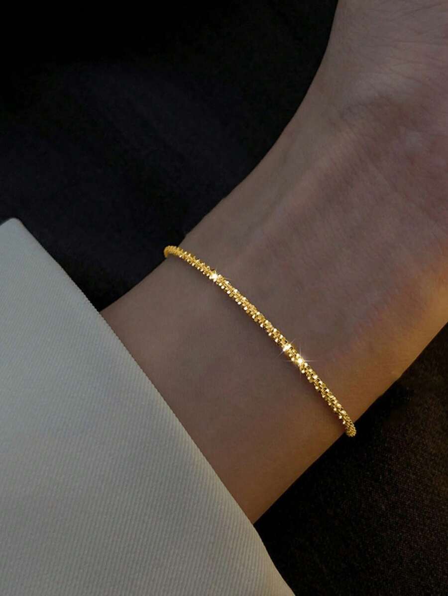 S925纯银闪耀精致链条手链可叠戴链条女士派对周年纪念珠宝礼物 - 滿天星 - 查看 1