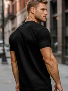 Proudly Served Hammonds Barracks Germany Military Veteran T-Shirt - 100% Pure Cotton, Casual Crew Neck Short Sleeve Tee With American Flag & Military Map Design, All-Season Versatile Wear For Men, Casual Wear Tee| Patriotic Apparel| Cotton Tshirt - 黑色 - 查看 5