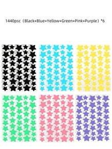 1120/840/560/280 Pcs Star Stickers, Back To School,Halloween & Christmas Decoration Stickers, Colorful Five-Pointed Star Stickers For Party, Holiday Photo Decoration, Face Decor Stickers (1 Sheet Per Color), For Decoration Only (Not For Makeup)2000/1400/160/80/40