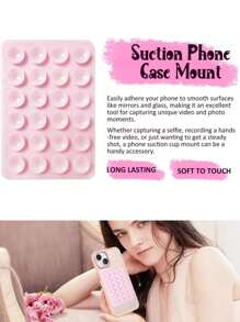 6pcs/Set 24pcs Silicone Suction Cup Phone Stand Pad, Multi-Function Suction Cup Wall Mount Bracket Square Non-Slip Phone Case Holder Suitable For Most Phones, Great For Home, Outdoor Shooting (1/2/3/6pcs Available)