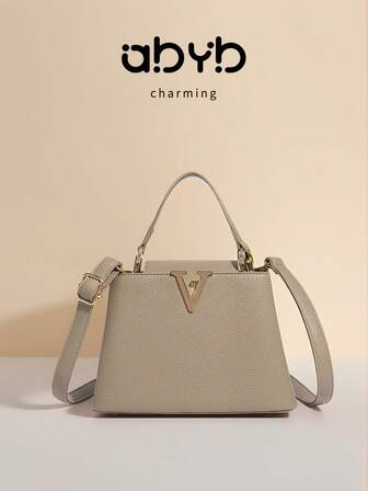Bolso de mano de lujo para mujer, bolso de hombro de alta calidad con textura de grano de lichis, nuevo bolso tote versátil y de moda de gran capacidad con estilo vintage minimalista y luminoso, bolso cruzado de verano con textura de cocodrilo y gran capacidad para mamá, nuevo bolso sobre negro y burdeos