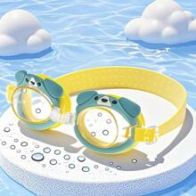 1pc Transparent Cartoon Design Swimming Goggles, Beach Essentials, Beach Accessories, Pool Float