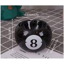 Unique Black Eight Ceramic Ashtray - Perfect For Billiard Rooms, Home Bars & Parties - Ideal Gift For Men & Creative Birthday Presents