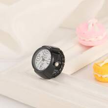 Simple Fashion Large Digital Dial Dial Elastic Strap Hand Ring Watch - 黑色 - 查看 3