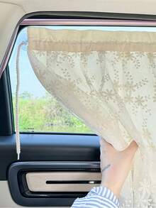 1pc Car Sunshade Side Curtain Suction Cup Type Interior Curtain For Sun Protection And Heat Insulation Car Window Sunshade - one-size - View 3