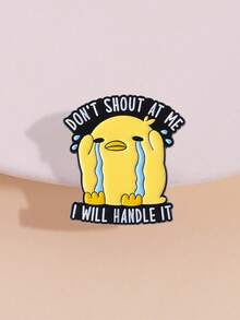 1 件“我会处理，但我会先哭”卡通鸭子徽章，可爱动物胸针，精致配饰，适合男女日常佩戴，送给朋友的绝佳礼物 - 黃色 - 查看 5