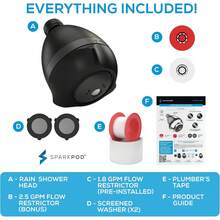 SparkPod - Cabezal de ducha de presión de potencia – Elevador de presión de agua de alta presión para hogares de baja presión – 3 cabezales de ducha para lluvia y masaje (Negro Mate) - 7. Gris carbón - Ver 12