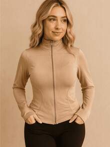 Women's Long Sleeve High Neck T-Shirt With Front Zipper Suplex Fabric Tight Gym Soft Lightweight Daytime Casual T-Shirt Women's Long Sleeve High Neck T-Shirt T-Shirt With Zipper Suplex T-Shirt Tight T-Shirt Beige T-Shirt Black T-Shirt White T-Shirt P T-Shirt M T-Shirt G Gym T-Shirt Workout T-Shirt Fitness T-Shirt For Training Casual T-Shirt Basic T-Shirt Everyday T-Shirt Comfortable T-Shirt T-Shirt For Cold Weather T-Shirt For Winter T-Shirt - 米色 - 查看 2