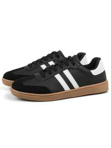 Women's Casual Tennis Shoes Fashion Retro Viral  College Gym - 黑色 - 查看 5