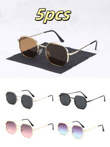 1 Pair Men's Geometric Fashion Fashion Glasses, Classic Luxury Design With Delicate Eyeglass Case, Suitable For Daily Life Accessories And Driving