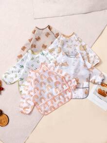 1 件防水围兜，婴幼儿喂奶围兜，大口袋进餐罩衣，6-36 个月