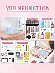 Borsa da trucco ottagonale da donna in PU con lettere, borsa cosmetica portatile in chenille con lettera iniziale in PU, impermeabile, per il viaggio, con cerniera, adatta per la decorazione della casa in autunno, atmosfera bohémien, vacanze, spiaggia, bagno, camera da letto, grande capacità