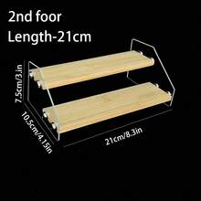 1 pieza Estantería de almacenamiento transparente de varios niveles, estantería escalonada minimalista de acrílico para perfumes, aceites esenciales, figuras, exhibición de postres, bolsas de maquillaje, artículos de viaje - Ancho del tablero de bambú de 5,5 cm. - Ver 21