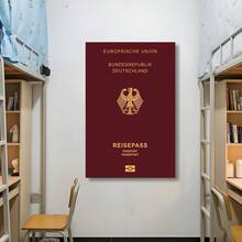 1pc Modern Canvas Poster, Featuring Elegant Burgundy, Gold, And White German Eagle Emblem Wall Arts Canvas Posters, With High-Definition Printing And Optional Frame, Perfect For Living Room, Bedroom, Office Decoration, Bedroom Art | National Emblem Art | Gold Details - Multicolor - View 7