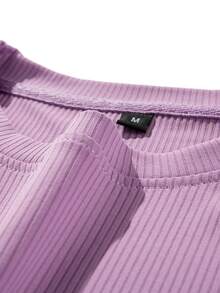Men's Lightweight Breathable T-Shirt, Polyester Slim Fit Short Sleeve Casual Sports Top, Summer - Purple - View 5