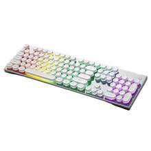 HP K500Y Mechanical Keyboard Wired RGB Backlit Gaming Keyboard Gaming Artifact Full Key Anti-Ghosting Laptop Desktop Universal - White Mixed Light [round Hat] - View 1