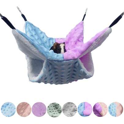 1pc Soft Plush + Polar Fleece Double-Layer Polka Dot Pattern Small Pet Hammock Sleeping Bag, Suitable For Hamsters, Sugar Gliders, Squirrels And Other Small Climbing Pets, Detachable And Washable, Multi-Color And Size Options, Suitable For Autumn/Winter