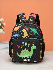Individueller Schulanfang Einhorn Dinosaurier Mini Rucksack, personalisierter Name oder Feiertagsgruß Muster. Gestalte deinen eigenen Rucksack. Modisch lässig, vielseitig süßer Cartoon Einhorn Dinosaurier Bagger Baustellenfahrzeug Muster Rucksack. Leichter Münzbeutel, perfekt für Teenager für den täglichen Gebrauch, Ausflüge, Reisen und Einkaufen. Druckmusterposition zufällig - Text 2 - Übersicht 25