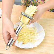 1pc Stainless Steel Potato Cucumber Carrot Grater Kitchen Items Kitchen Gadgets And Accessories Fruit Peeler Peeler - Silver - View 6