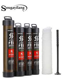 SOUGAYILANG 1pc 5m/196.85in Water-Soluble PVA Mesh Netting Roll - Dissolvable Carp Fishing Bait Bag Material For Particle/Pellet Wrapping (18/24/37/44mm) | Hair Rigs