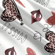 3pcs Leopard Heart Print Duvet Cover Set "Sweet Kiss" (2 Pillowcases, 1 Duvet Cover, No Filling), 100% Polyester, Romantic Bedding Set, Soft, Breathable & Comfortable, Suitable For All Seasons, Available In Multiple Sizes For Bedroom, Guest Room & Dormitory