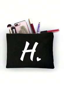 1 chiếc túi đựng mỹ phẩm tối giản in chữ cái ghép mảnh cho bé gái, màu đen, cỡ nhỏ, chữ A-Z, túi đựng mỹ phẩm, túi đựng đồ vệ sinh cá nhân di động, túi đựng mỹ phẩm tái sử dụng, túi đựng mỹ phẩm du lịch rộng rãi, phù hợp cho bé gái, có thể đựng tai nghe, phụ kiện, ví đựng tiền xu. - màu đen - Xem 17