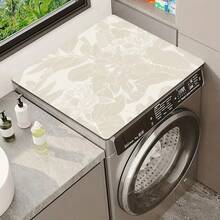 1 件佩吉图案洗衣机和烘干机顶盖垫，硅藻土，洗衣机防尘罩，厨房配件，防滑，适用于洗衣房、浴室、家居装饰和房间装饰 - 杏色 - 查看 2