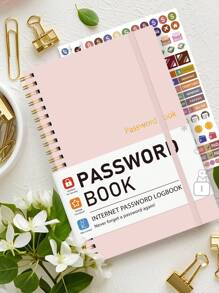 1pc Simple Password Book, Minimalist 52 Sheets Advanced Address Password Manager With Website Password Quick Access Username And Password Storage Perfect For Home Office Internet Computer Logins,Back To School Supplies
