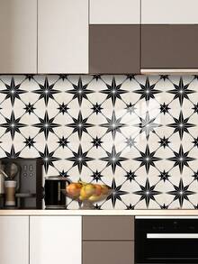 Boho Geometric Spanish Talavera Mosaic Tile Stickers 10Pcs 10/15/20/30cm Glitter Crystal Film Waterproof Oil Proof Removable No Residue Easy Clean Easy Install PVC Peel And Stick Renter Friendly Kitchen Backsplash Accent Wall Cabinet Cover Home Decor - Multicolor - View 15