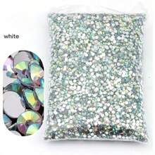 Non Hot Fix Rhinestones 2mm-6mm Silver Bottom Round Resin Flatback Crystal Rhinestone DIY Nail Art Jewelry Garment Decorations