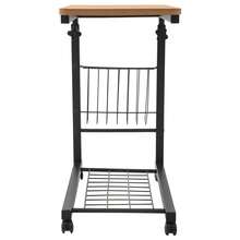 kangten Adjustable Bed Side Table, Side Table With Wheels, Mobile Standalone Table - Khaki - View 6