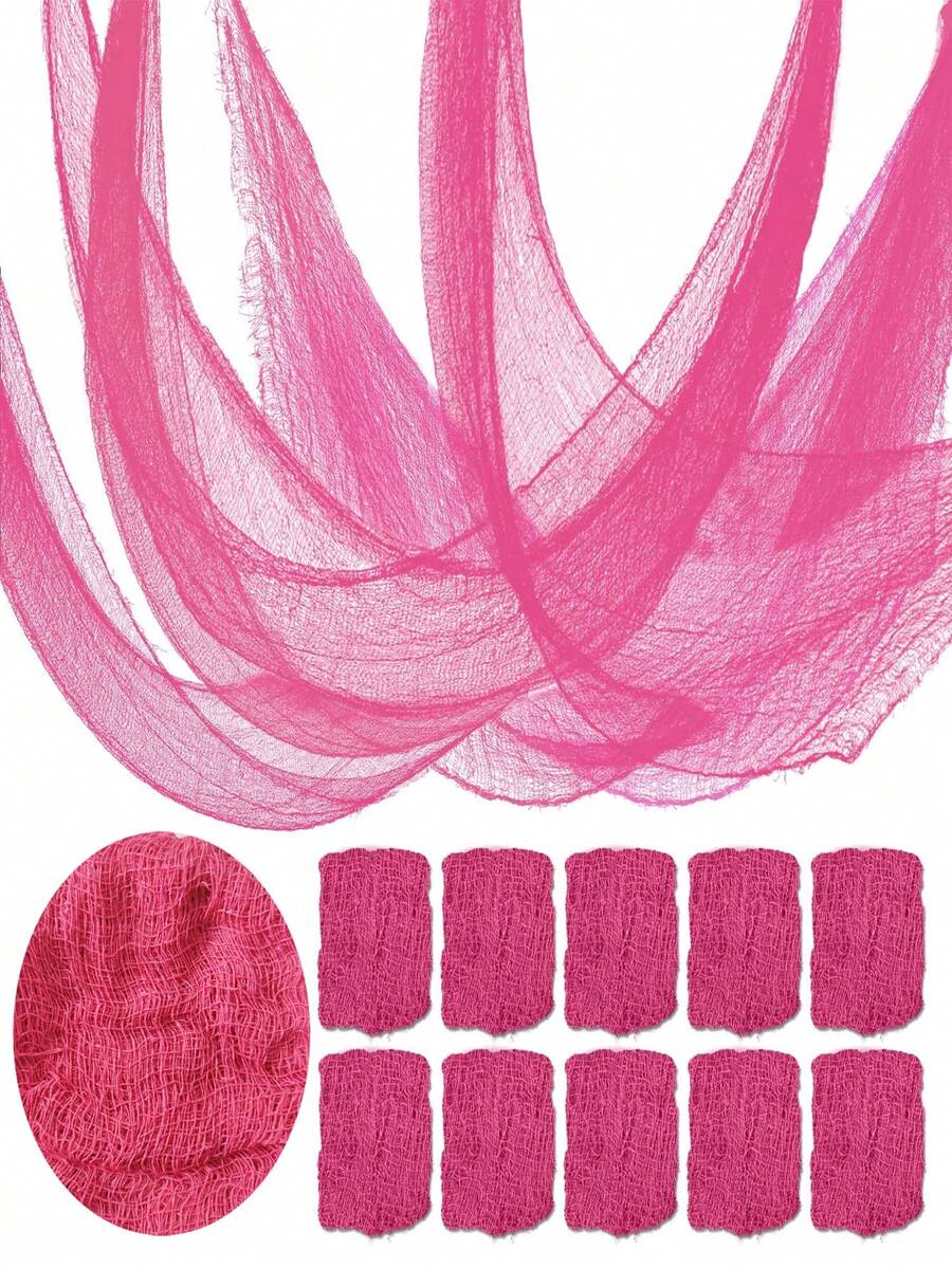 5/3/1pc 183cm粉色万圣节纱布装饰，室内外粉色纱布挂毯装饰，万圣节鬼魂装饰家居桌墙庭院鬼屋派对用品 - 彩色 - 查看 1